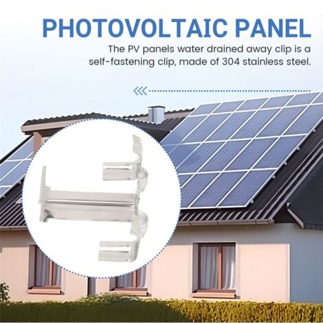 GmwyCzV Lot 25 Clips Drainage Panneau Solaire – Clips Réglables Anti-Accumulation Eau/Poussière, Installation Facile Pour PV Résidentiel & Agricole