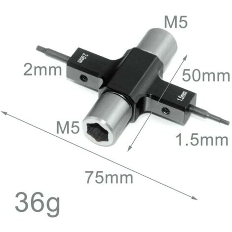 Clé Quadruple M5 Roulement Unidirectionnel Tournevis 1,5 mm 2 mm Moteur Hélice Drone Course RC FPV (1/4)