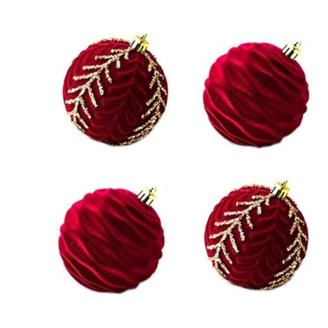 Boules De Noël Flocage Vin Rouge Ornements Décoration Arbre De Noël Sphères (1/4)