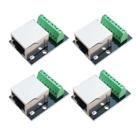 Connecteur RJ45 Blindé 4 Pièces 2.54mm Carte Dérivation Prise Ethernet Terminal Adaptateur Réseau (1/4)