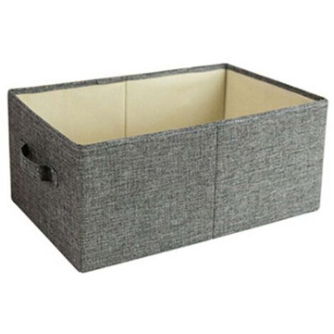 Boîte de Rangement pour Vêtements et Livres en Tissu Non Tissé Gris L (1/4)