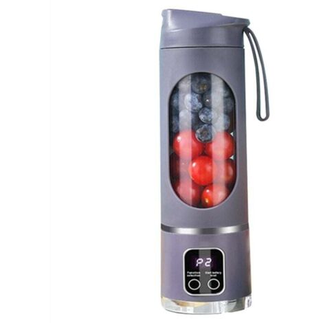 Mélangeur Portable USB Rechargeable Broyeur À Glace 8 Lames 3 Modes Affichage Numérique Mini Mixeur Violet (1/4)