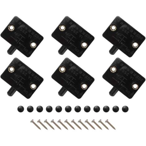 Interrupteur à LED pour Porte d'Armoire 6 Pièces Noir Éclairage Placard Normalement Fermé (1/4)