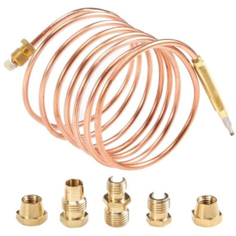 Kit Thermocouple Universel 1500mm pour Cuisinière Gaz M6X0.75 avec Écrou de Remplacement Débordement (1/4)
