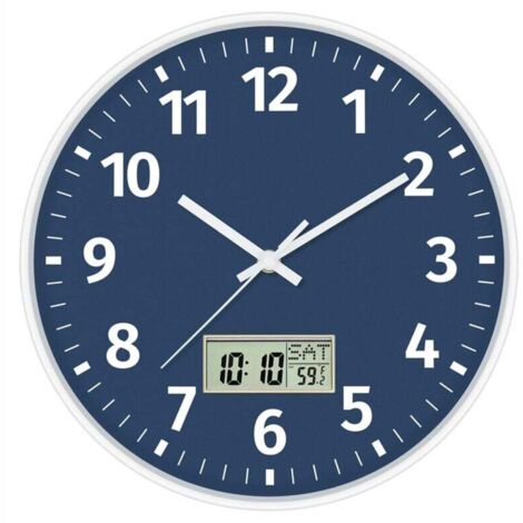 Horloge Murale Numérique Affichage Heure Date Température Silencieuse Sans Tic Tac Alimentée Par Piles (1/4)