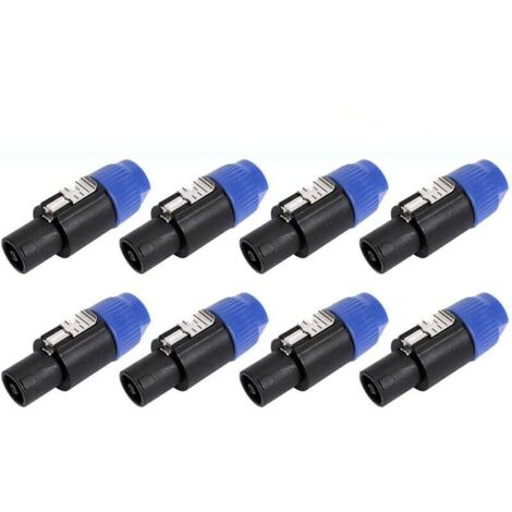 Lot de 8 Connecteurs Audio Prise Haut-Parleur 4 Pôles Verrouillage Torsadé Compatible Speakon NL4FC NL4FX NLT4X (1/4)