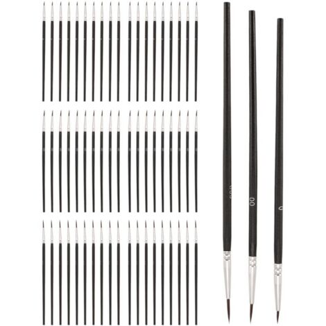 30 Pinceaux De Détail Fins #0, #00, #000 – Pour Peinture Par Numéro, Miniatures, Aquarelle, Acrylique – Poils Synthétiques Durables