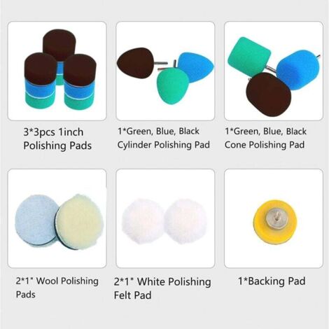 Kit de tampons de polissage - FDIT - COC-7803043877669 - Blanc - Éponge