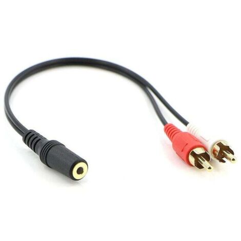 Câble Audio Stéréo 3.5mm Mâle Double Connecteur Auxiliaire Haute Qualité (1/4)