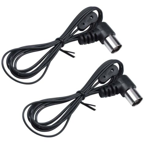 Lot de 2 Antennes AM FM Dipôle 75 Ohms Connecteur PAL Radio Stéréo Intérieur pour Récepteur Home Cinéma