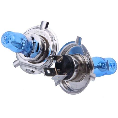 Paire Ampoules Phare Xenon H4 12V 100W 90W Blanc 6000K Lumière Intense Voiture