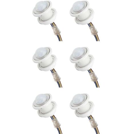 Lot de 6 Détecteurs de Mouvement Mini PIR 110-220V Temporisation Réglable Détection Infrarouge Intelligente (1/4)