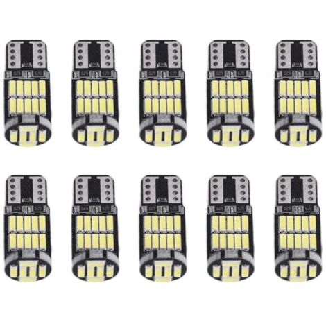10 Pièces Ampoules LED W5W T10 12V Blanc Intérieur Voiture Plaque Immatriculation (1/4)