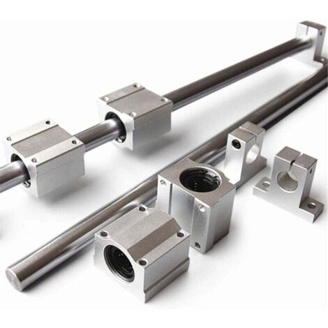 Ensemble de Roulements Linéaires SCS12UU avec Supports SK12 et Arbres OD12mm 400mm 10 Pièces