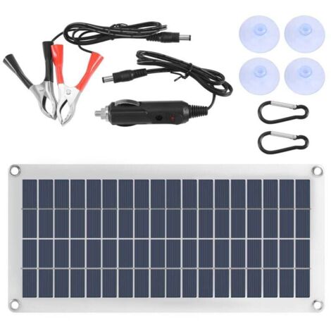 Panneau Solaire 15W 12 18V Chargeur Portable pour Téléphone Voiture Camping Car Batterie Exterieur (1/4)