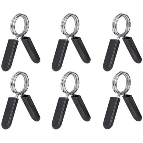 Lot de 6 Colliers à Ressort pour Haltères 25mm Barre Poids Standard Musculation Entraînement (1/4)