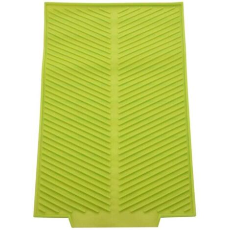 Tapis Égouttoir Silicone Pliable Antidérapant Résistant à la Chaleur Rectangle Vert