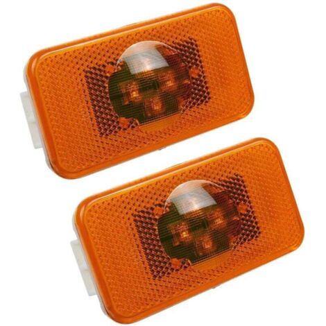 2 Pièces Feux de Position Latéral 24V LED 4 Leds pour Camion Voiture Indicateur Lumière Avertissement (1/4)