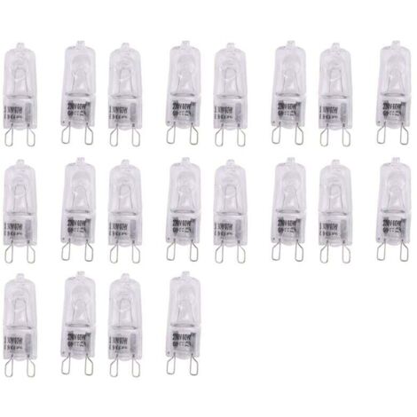 Lot de 12 Ampoule Halogène G9 40W 230V Dimmable 0-100%, 480LM, Blanc Chaud 2700K, G9 Bi-Pin Base Halogène Lampe, Sans Scintillement - Maison