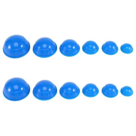 12 PièCes SéRies Bleu Soins de Santé Vide Ventouses Silicone Ventouse Massage (1/4)