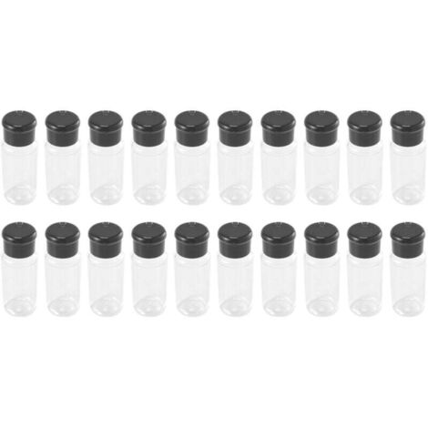 20 PièCes SéRies / Ensemble 100 Ml éPices Sel Poivre Shakers Noir Assaisonnement Pot Peut Bouteille Barbecue Condiment Cuisine Gadget Outil (1/4)