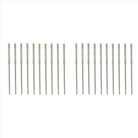Lot de 40 forets hélicoïdaux à pointe diamantée de 0,8 mm pour verre, bijoux, pierre, carrelage