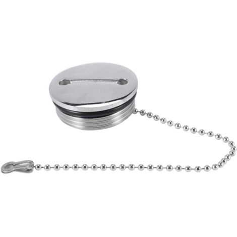 Bouchon de Remplacement Remplissage Pont Bateau avec ChaîNe en Acier Inoxydable Carburant Eau Gaz (1/4)