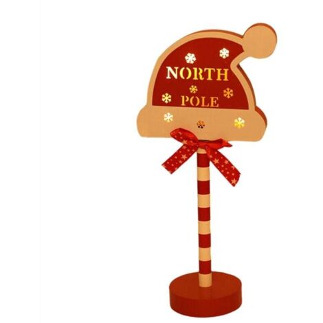 Lumières Vintage de Noël Pôle Panneau LED Rue Décoration Table en Bois Décor F (1/4)