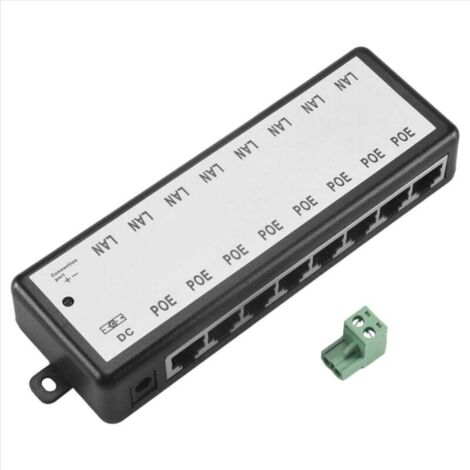 Répartiteur d'injecteur PoE 8 ports pour caméra réseau CCTV, alimentation par Ethernet IEEE 802.3AF (1/4)