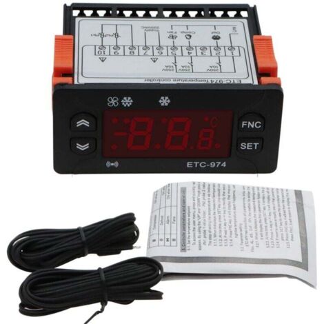 ETC-974 RéGulateur de TempéRature NuméRique Micro-Ordinateur Thermostats le Thermostat Alarme RéFrigéRation 220 V Capteur (1/4)