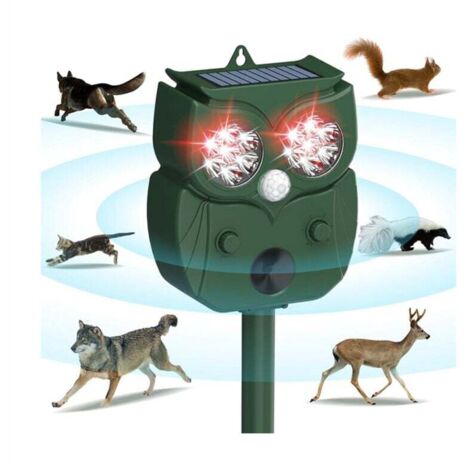 Répulsif à Ultrasons pour Animaux, Lampe de Poche LED Détection Mouvement, Solaire Animaux Chien, Renard, Lapin, Raton Laveur, Écureuil (1/4)