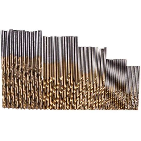 50Pcs 1 / 1.5 2.0 2.5 3mm ensemble de HSS forets en titane enduit (1/4)