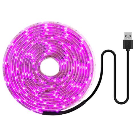 Lampe de croissance LED à spectre complet, bande USB 5 V, 2835, phytolampes pour plantes, serre, culture hydroponique, 100 cm (1/4)