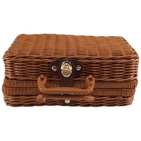 ANCIENNE ET JOLIE VALISE A PIQUE NIQUE / PANIER COUTURE - SCOUBIDOU + OSIER EUR 35,00 - FR
