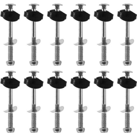 Jeux de Vis Trampoline, Accessoires Fixation Trampoline en Acier Galvanisé 12 PièCes SéRies pour le Remplacement D'Assemblage (1/4)