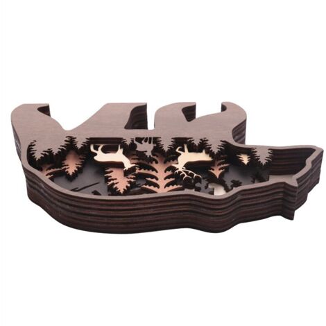 Rideau De Douche Rustique Avec Crochets, Motif Forêt De Cerfs, élan, Arbre Sauvage, Camping, Chalet, Maison De Campagne, Gris, Marron, Noir, Pour Salle De Bain, Maison, 177,8 X 178,8 Cm