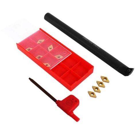 12Pcs Dcmt0702 Carbide Inserts+S12M-Sducr07 Boring Bar With Wrench (1/4)
