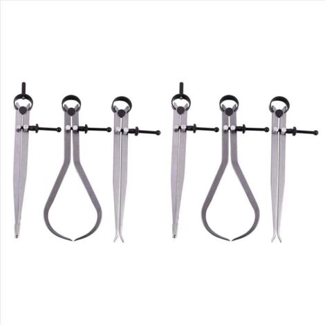 Ensemble d'étriers diviseurs à ressort intérieur et extérieur, 8 pouces, outils de machiniste, paquet de 6 (1/4)
