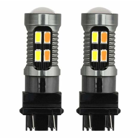 2X LumièRe LED Double Couleur Ampoule T25 3157 P27-7W 5630 20SMD Canbus Frein de Voiture Lampe Recul Clignotant Blanc B (1/4)