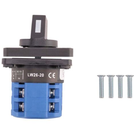 Interrupteur de changement cam rotatif controle master a 8 Bornes 5 Positions 20A Noir + Bleu (1/4)