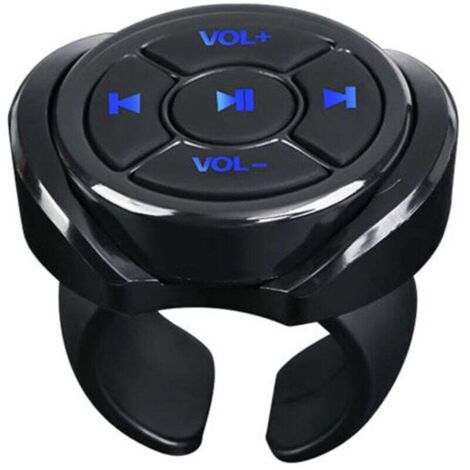 Bluetooth Sans Bouton MultiméDia TéLéCommande Voiture Moto VéLo Volant Musique à Distance pour TéLéPhone Tablette (1/4)