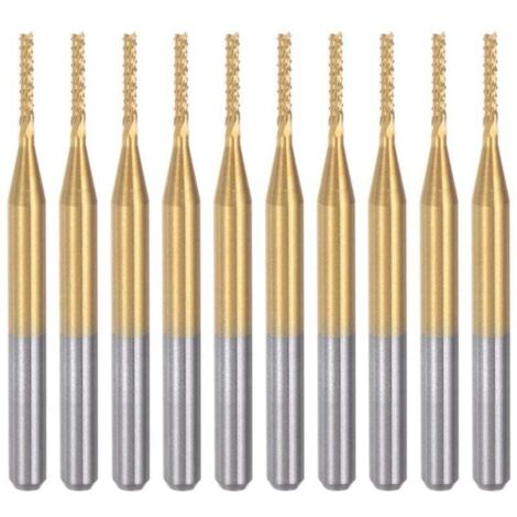 Fraises à graver en carbure de titane, 10 pièces, fraises CNC pour machine à PCB, tige de 1/8 pouce, 1,2 mm (1/4)