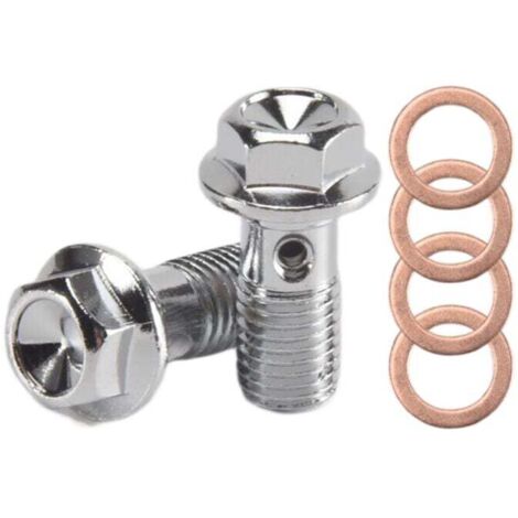 Moto en Acier Inoxydable M10 X 1,25 Boulons Banjo Vis de MaîTre-Cylindre Frein Tuyau Boulon D'éTrier D'Embrayage Hydraulique (1/4)