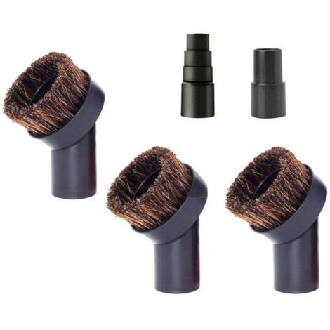 Brosse à PoussièRe Ronde en Crin de Cheval Compatible avec la Plupart des Aspirateurs Tuyau 1 1/4 Pouces ou 3/8 (1/4)