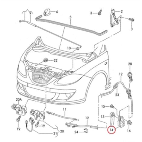 Poignée De Capot Pour Mercedes CLK C208 C209 - Neuf D'origine Febi Bilstein - Réf. 1248800320
