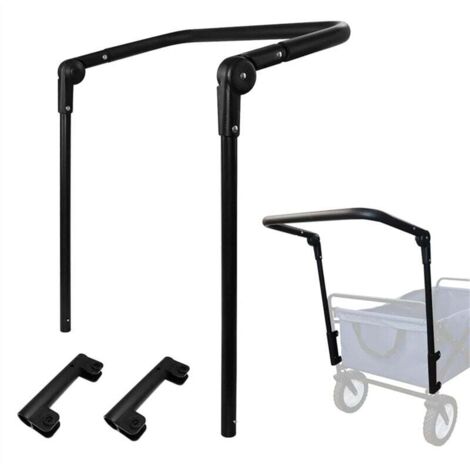 Poignée Poussée Pliable Pour Chariot - Accessoire Chariot Métal Noir Extensible Léger
