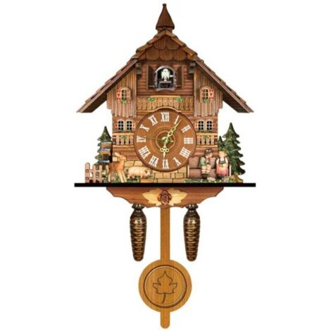 Horloge Coucou Salon Murale Style RéTro ForêT RéVeil Montre Enfants DéCorations Alarme à (1/4)