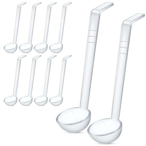 10 PièCes 7,8 Pouces 1Oz Petite Louche Transparente Mini pour Sauce Bol à Punch en Plastique Long Manche CuillèRes de Service