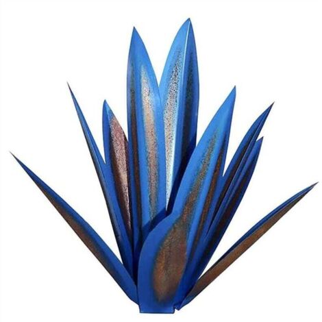 Sculpture rustique en métal représentant une plante d'agave, décoration d'intérieur, peinte à la main, ornements de jardin pour l'extérieur, 27 cm (1/4)