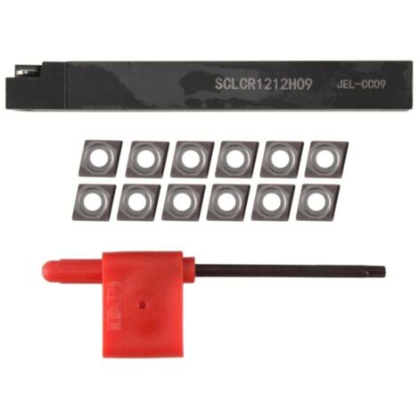 SCLCR1212H09 Coupeur d'outil de tour support avec 10pcs CCMT09T304-PM lames encart CNC 100mm (1/4)